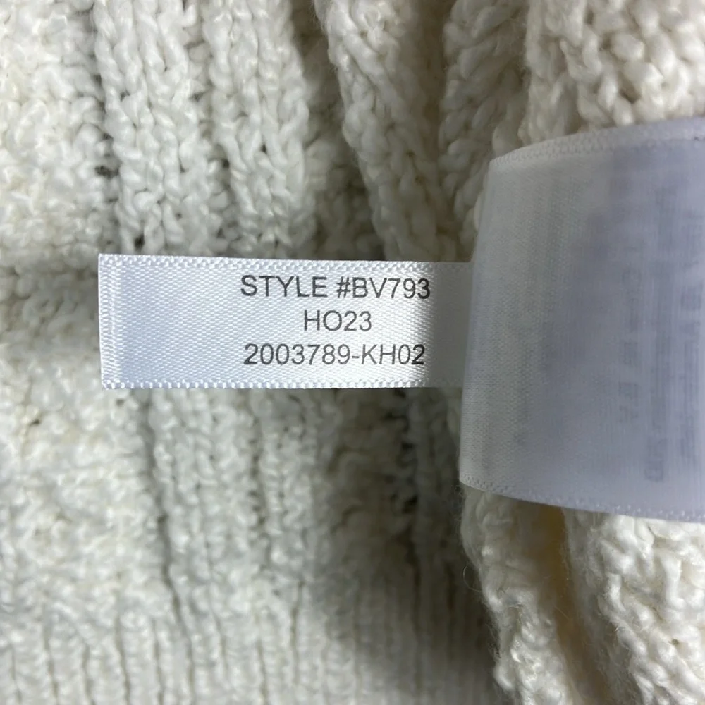 J Crew Roll Neck Cable Knit Ivory‎ Comfy Sweater Cardigan Women’s size 2X
